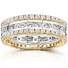 14KYW Gold 2.00 CTW Round Diamond 3 Piece Prong & Channel Set Ring