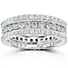 14K White Gold 2.00 CTW Round Diamond 3 Piece Eternity Ring Set thumb 0