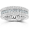 14K White Gold 2.00 CTW Round Diamond 3 Piece Eternity Ring Set