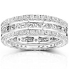 14K White Gold 2.00 CTW Diamond 3 Piece Eternity Ring Set