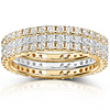 14KYW Gold 1 1/2 CTW Round Diamond 3 Piece Eternity Ring Set