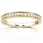 14K Yellow Gold 0.17 CTW Round Diamond Pave Set Wedding Band