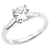 Round Cut Solitaire 14K White Gold CZ Engagement Ring