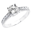 Round Cut Cathedral Set 14K White Gold CZ Engagement Ring