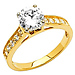 Round Cut 14K Yellow Gold CZ Engagement Ring thumb 0