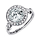 Vintage-Style Halo Round Cut CZ Engagement Ring in Sterling Silver 3.0ctw thumb 0