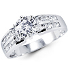 14K Round Channel CZ Engagement Ring