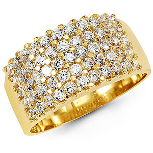 14k Yellow Gold Fancy CZ Band