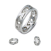 14K White Gold Puzzle-Pattern Designer Diamond Band