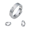 Three Diamond Stripe 14k White Gold Band