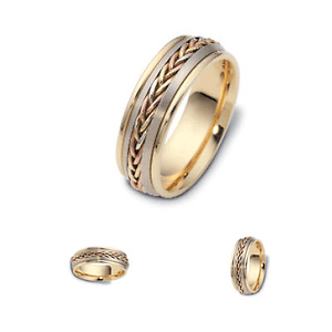7.50 mm 14K Tri Color Dora Wedding Band