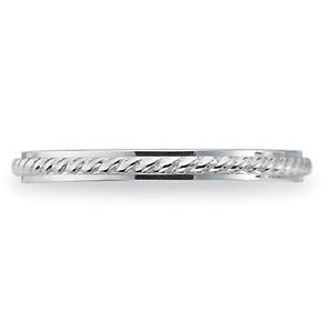 14k White Gold Cord Design Ring