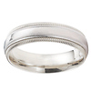 Double Milgrain 6mm 14K White Gold Wedding Band