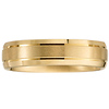 Designer Double Grooved 6mm Yellow Gold Benchmark Wedding Band