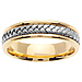 5.5mm Modern 14K Two Tone Gold White Braided Wedding Band thumb 0