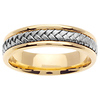 5.5mm Modern 14K Two Tone Gold White Braided Wedding Band