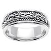 14K White Gold 7mm Cord & Braided Wedding Band