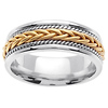 7mm Yellow Braid & Rope 14K Two Tone Gold Wedding Band