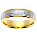 6mm Hammered Style 14K Two Tone Gold Wedding Band thumb 0