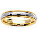 4.5mm Milgrain Domed 14K Two Tone Gold Wedding Band thumb 0