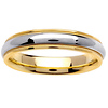 4.5mm Milgrain Domed 14K Two Tone Gold Wedding Band