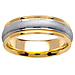6.5mm Milgrain Satin 14K Two Tone Gold Ring thumb 0