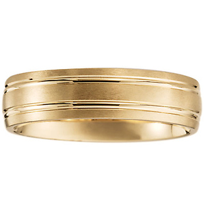 14K Double Channel Yellow Gold Band