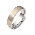 6.00 mm 18K Two Tone Gold Wedding Band