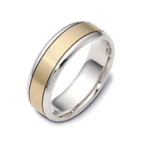 6.50mm 18K Two Tone Gold Dora Wedding Band