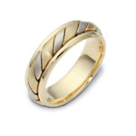6.50 mm 18K Two Tone Woven Candy Cane Wedding Band