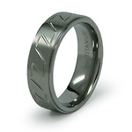 Carved Pattern 7mm Titanium Ring