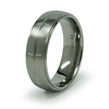 7mm Cross Engraved Christian Titanium  Ring