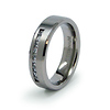 6mm CZ Channel Set Titanium Wedding Band