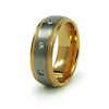 Gold Plated Milgrain Titanium CZ Eternity Wedding Band