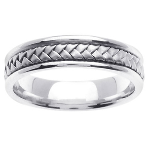 5.5mm Woven 14K White Gold Wedding Ring