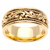 Yellow Gold 14K 9mm Art Deco Cord Wedding Band