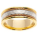 14K Two Tone Hammer Finish Wedding Ring thumb 0