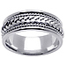Handmade Woven Wedding Band with Cord in 14K White Gold 8mm thumb 0