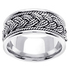 14K White Gold Weave and Braid Wedding Ring