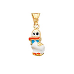 14k Yellow Gold and Enamel Duck Charm