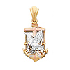 Small Two Tone Cubic Zirconia Eagle Anchor Cross