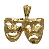 14k Yellow Gold Diamond Cut Theartrical  Mask Charm