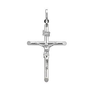 Fancy 14k White Gold Crucifix