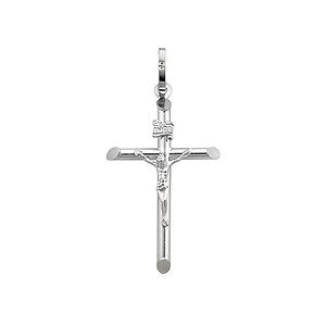 14K White Gold Classic Crucifix