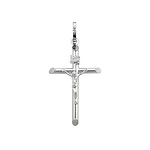 14K White Gold Classic Crucifix