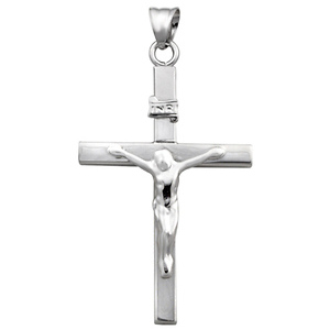 14k White Gold Crucifix