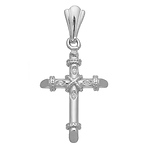 Fancy White Gold CZ Cross