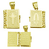 14K Yellow Gold Holy Bilble Charm Inscribed with the Lord's Prayer