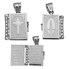 14K White Gold Holy Bible Charm Inscribed with the Lord's Prayer