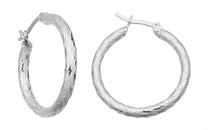 Silver Candy Stripe Hoops